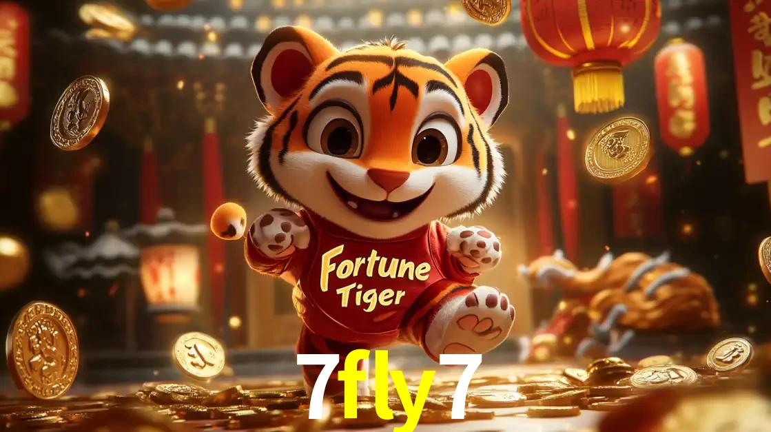 O alegre personagem do Fortune Tiger correndo sobre um caminho de moedas de ouro, simbolizando os grandes prêmios e a diversão do popular jogo de slot do 7fly7.